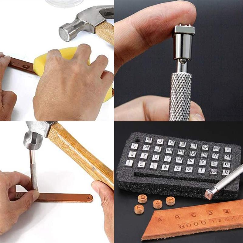 6mm Leather Letter Number Stamp Set Leather Embossing Kit Leather Alphabet Carving Punch Tool for DIY Handmade Leather Art 36PCS