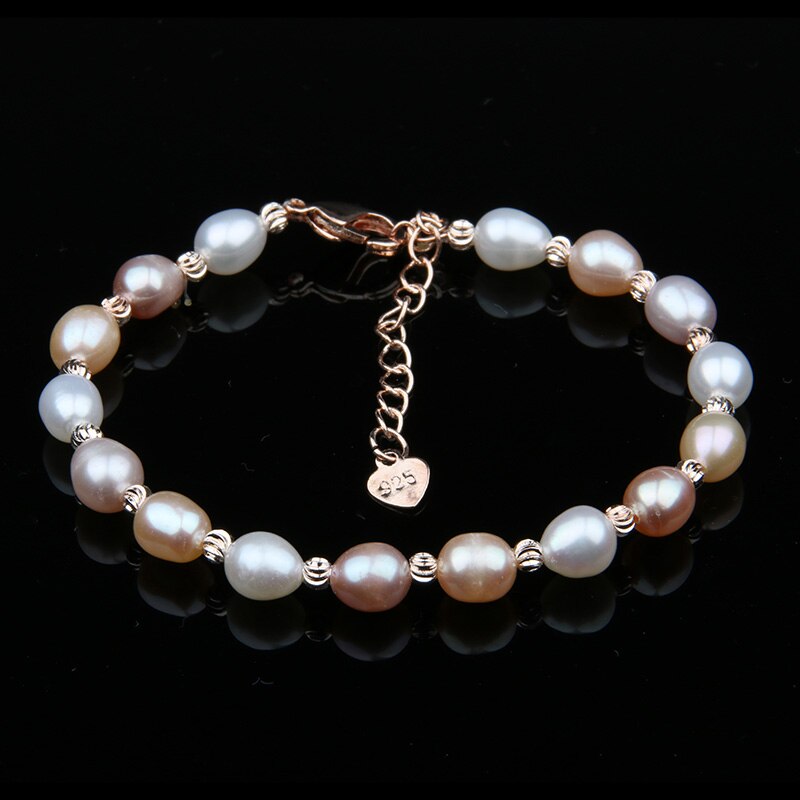 100% braccialetti di perle d'acqua dolce naturali braccialetto di perle naturali per le donne braccialetti di polsini avvolgere il braccialetto di perle: 4