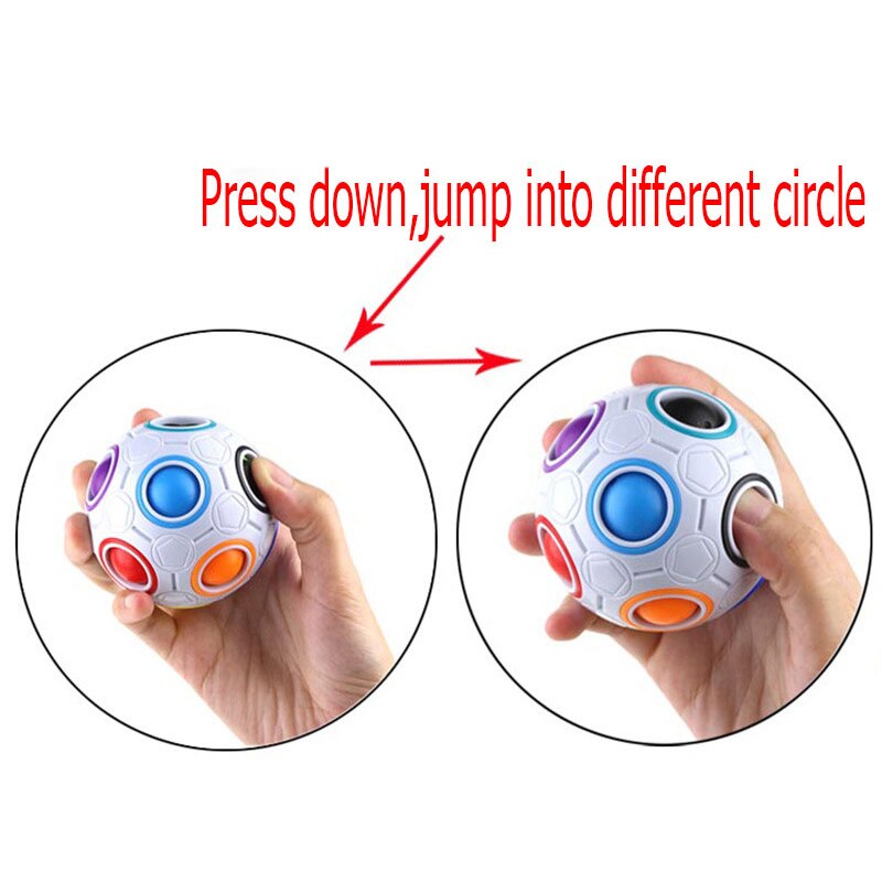 Magic Spherical Speed Rainbow Puzzles Ball Football Kids Educational Learning Puzzle Toys for Children Adult