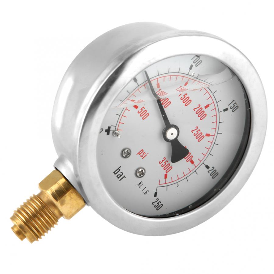 0-250 bar 0- 3750 psi  g1/4 63mm skive hydraulisk vanntrykkmåler måler manometer luftolje vann hydraulisk gjeng