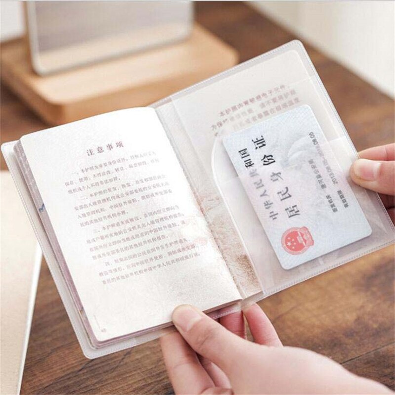 Porte-passeport Transparent en PVC, accessoires de voyage, étui pour cartes d&#39;identité, pour femmes, porte-cartes de crédit: Clear