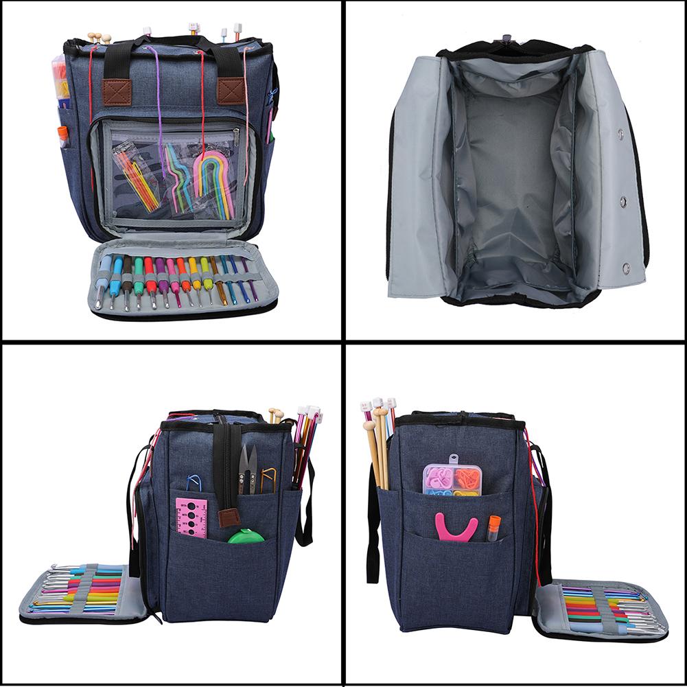Portable Knitting Bag Yarn Wool Crochet Storage Bag Sewing Knitting Needle DIY Organizer Knitting Bag