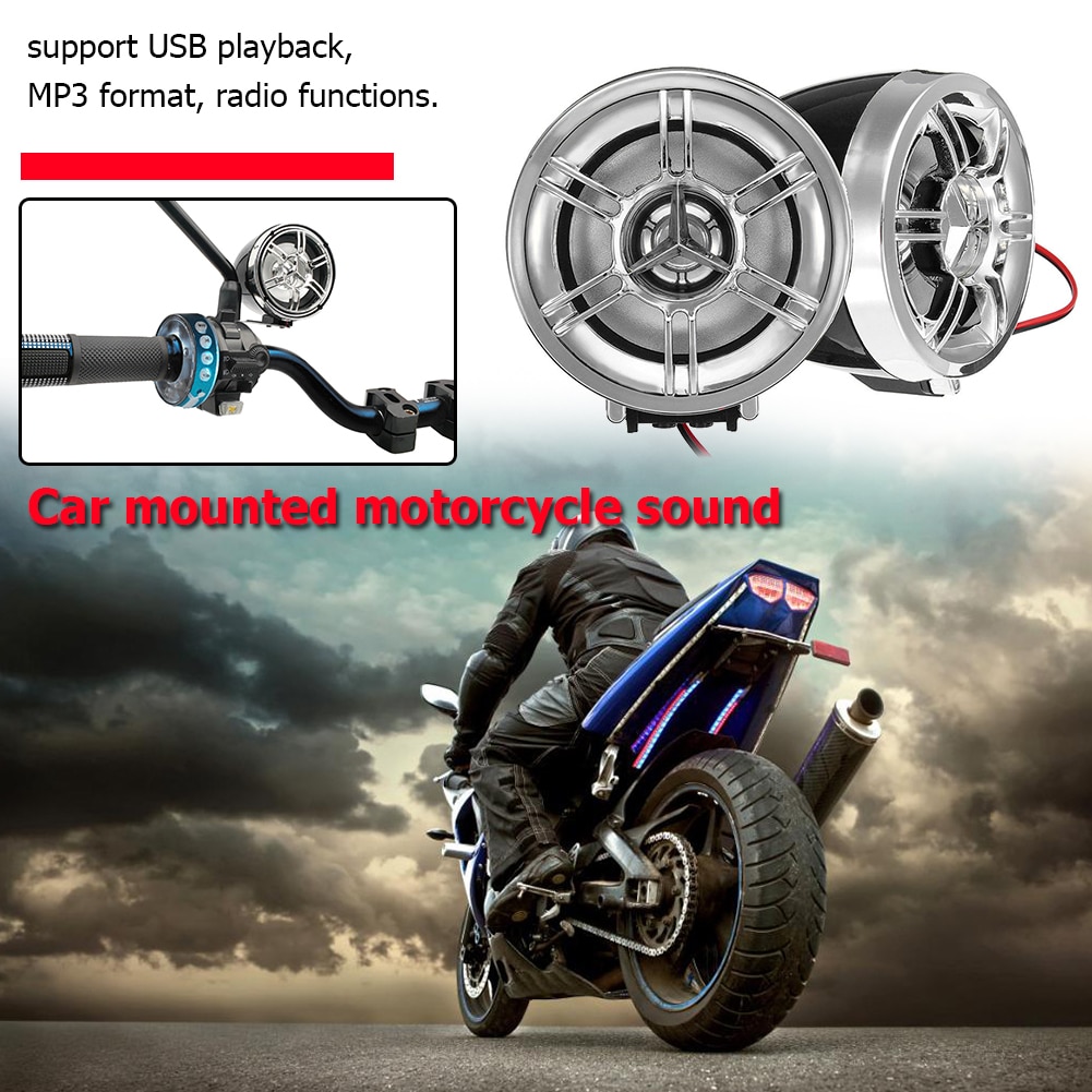 Audio System Motorcycle Electronic Accessory Portable Motorcycle Bluetooth-compatible Sound Speakers FM Radio MP3 Player