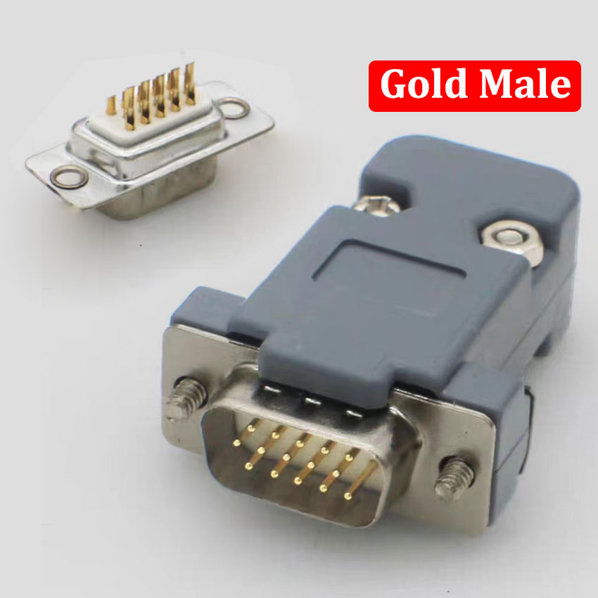 Conector adaptador DB15 de enchufe de soldadura VGA, conector DB15 hembra y macho, puerto D Sub HDB15, enchufe de 3 filas y 15 pines, interfaz de vídeo de ordenador: Lavanda