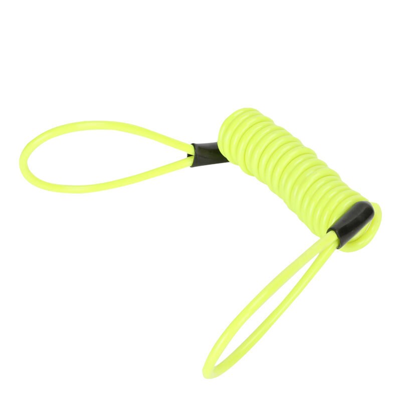 Serrure avec corde en ressort pour scooter,rappel de sécurité, câble anti-vol, à disque, moto, casque de bicyclette, outils pour avertissement, 4 mm, 1.2 m,: Yellow