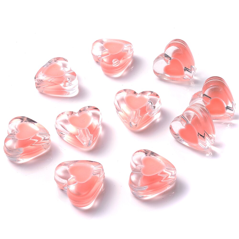 Iyoe 20 stück mehrfarbige, transparente bonbonherzperlen, süße acryl-abstandshalterperlen zur herstellung von schmuck, armbändern, halsketten und ohrringen: 6