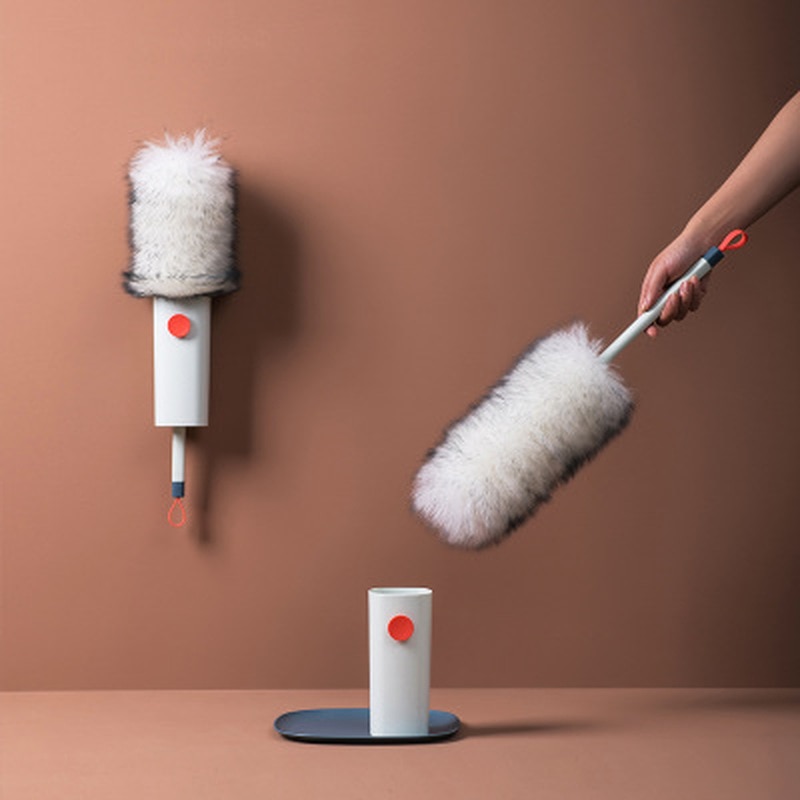 Plumero de plumas para limpieza del hogar, plumero no es fácil de perder el pelo, limpieza de lana, barrido de polvo, limpieza de cenizas, salud Zen