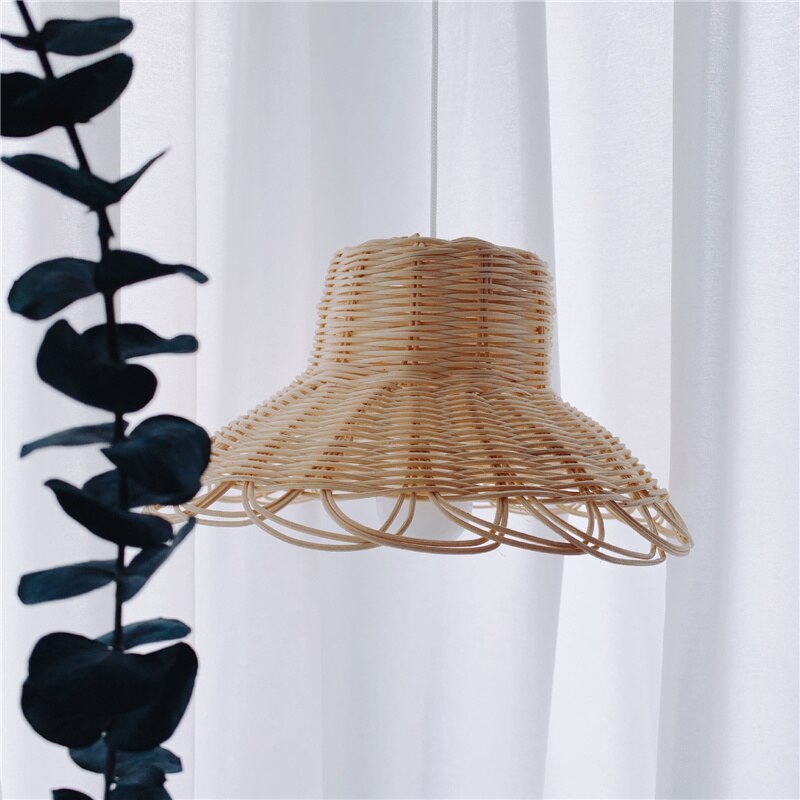 Nordic Rattan Lampshade Handmade Photography Accessories Kids Room Nursery Dorm Ornament Ceiling Light Cover Home Hanging Decor