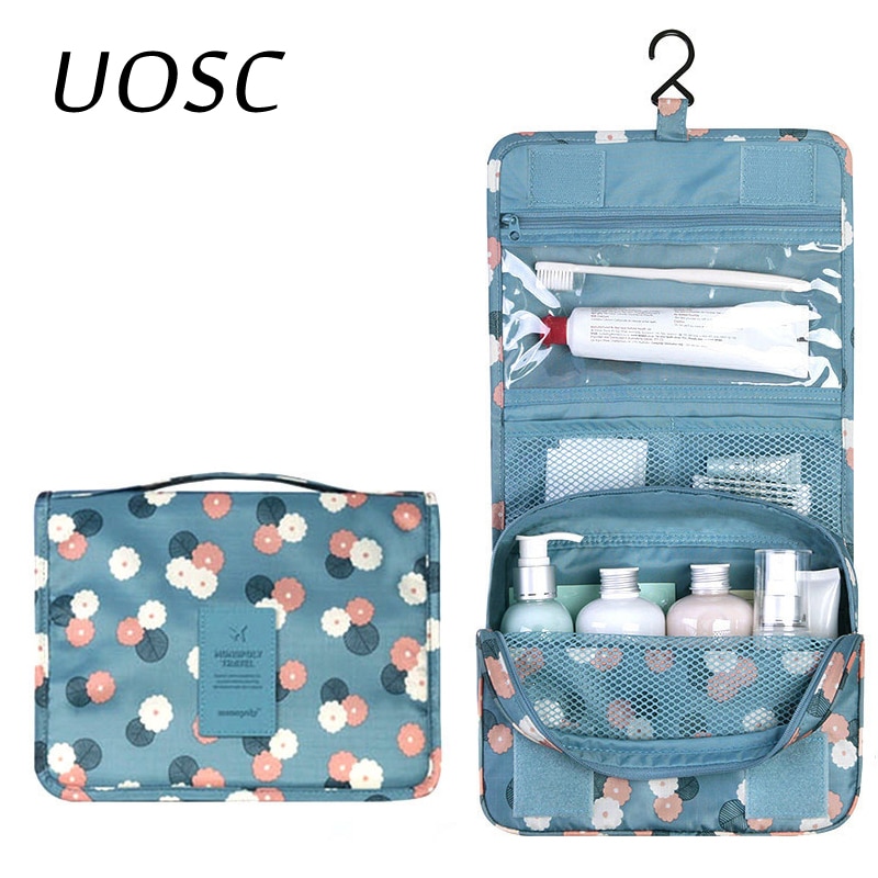 UOSC wiszące podróży kosmetyczka kobiety zamek błyskawiczny makijaż torba poliester pojemność makijaż Obudowa torebka organizator narzędzie worek robić przechowywania mycia torba robić kąpieli