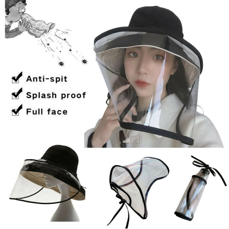 A Adjustable Anti Droplet Full Face Covering Cap Protective Cover Shield Bandage Hats Caps