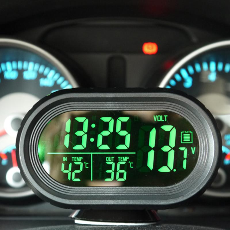 Auto Voltage Digitale Monitor Batterij Wekker LCD Temperatuur Thermeter Auto Vervangende Onderdelen