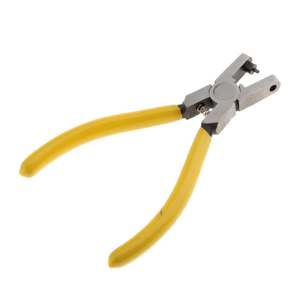 Yellow Plastic Handgrip Leather Hole Punch Plier Hole Maker Tool