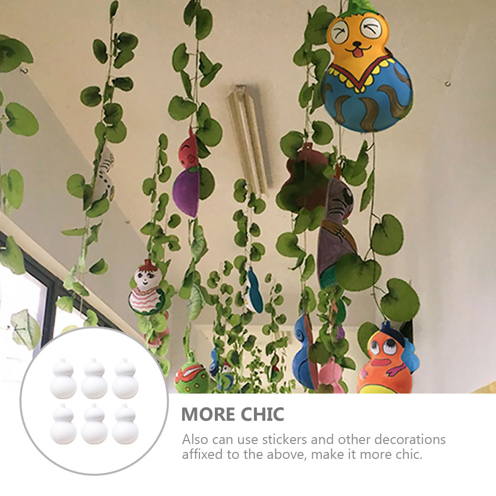 6Pcs Blank Kalebas Gereedschap Diy Unpainted Papier Kalebas Kids Diy Benodigdheden Voor Schilderen
