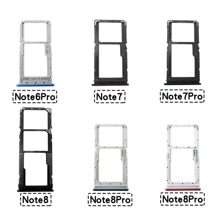 Sim Card Tray Slot Voor Xiaomi Redmi Note 6 7 8 Pro Sim Lade Houder Micro Sd Slot Socket Adapter vervangende Onderdelen