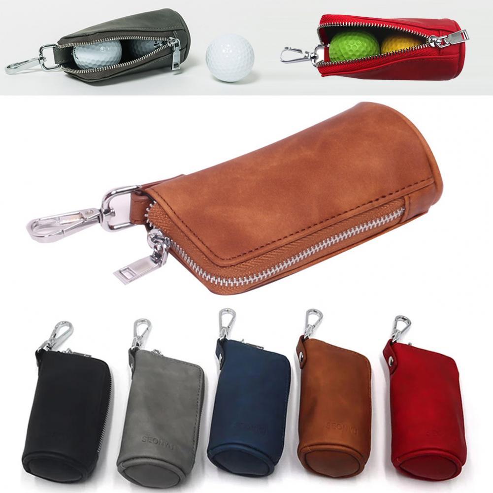 Portable Small Golf Ball Bag Mini Waist Pack Faux Leather Key Case Storage Pouch for Golf Lovers Golf Ball Container