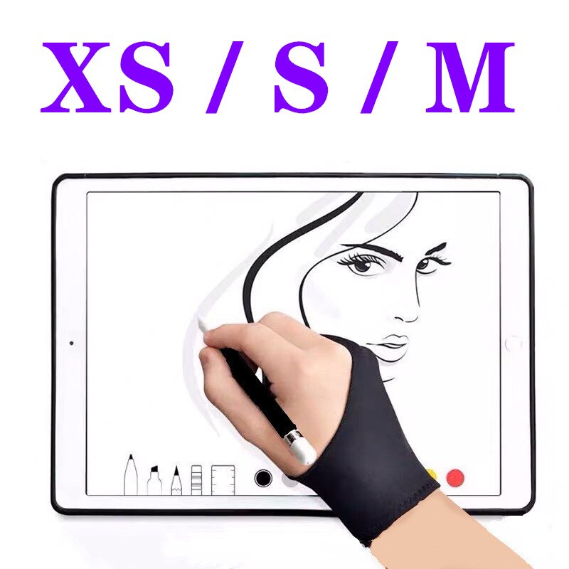 1 Vingers Tablet Screen Touch Handschoen Voor Ipad Screen Board Rechts Links Hand Anti-Fouling Handschoen Voor Tekening Graffiti schets Schrijven