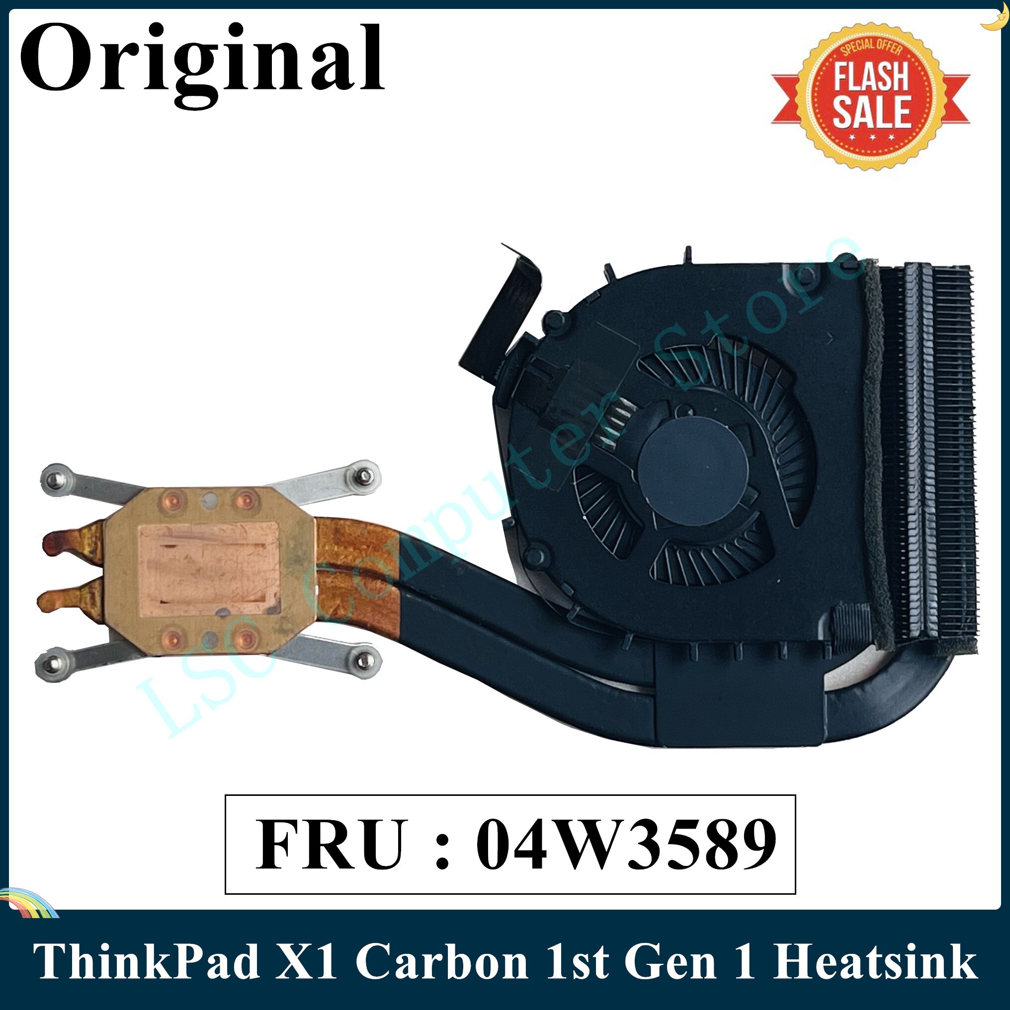 LSC Original Heatsink CPU Cooler Cooling Fan For Lenovo ThinkPad X1 Carbon 1st Gen 1 MT 34XX 04W3589 0B55975AA Fast Ship