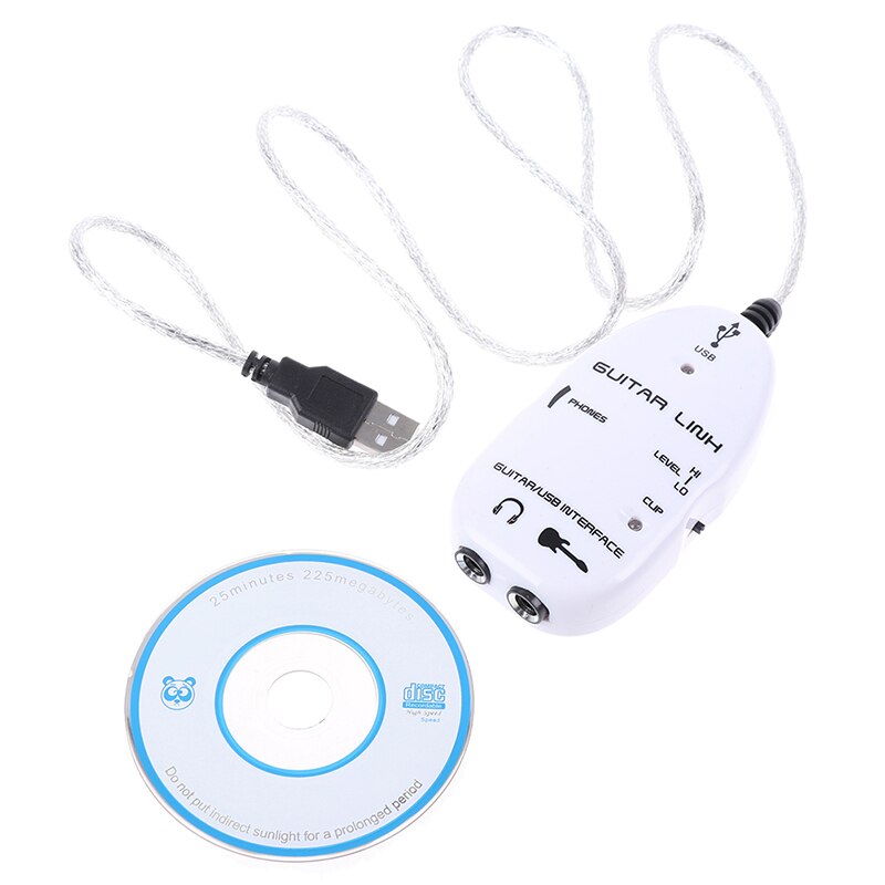 Convenient electric guitar cable audio USB link cable interface adapter for PC music recording accessories, for guitar player: WT