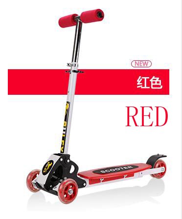 Scooter per bambini Bulex con 4 ruote Flash PU piega per bambini auto scivolosa spedizione Skuter Trottinette per bambini: Rosso