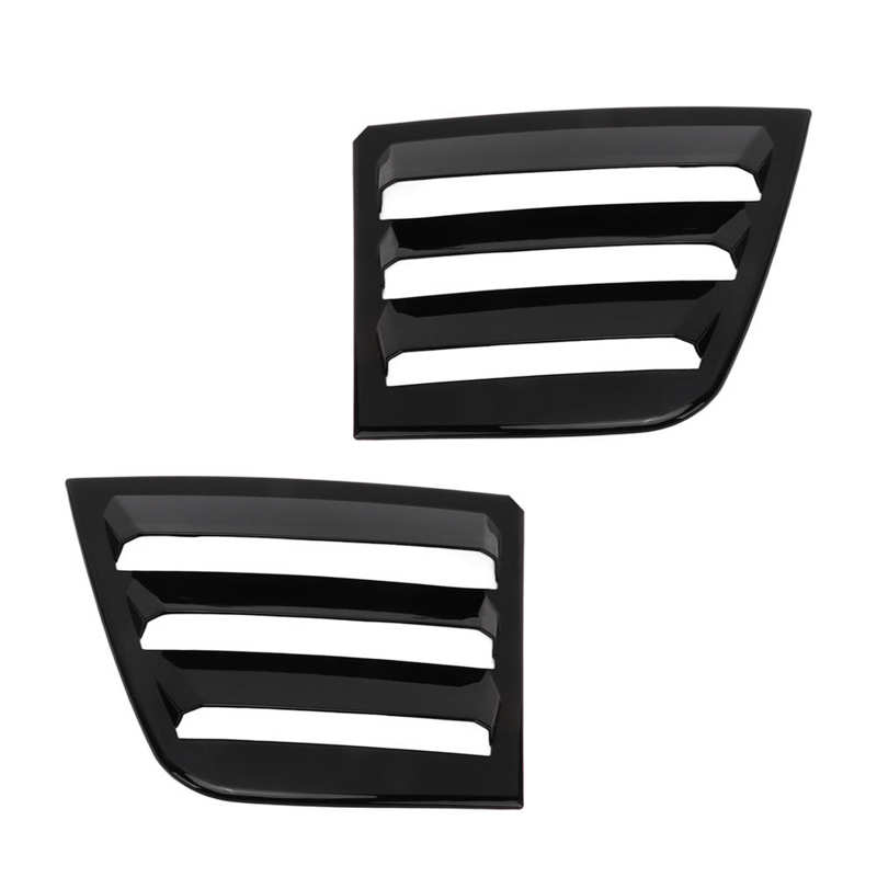 Air Vent Scoop Louvers Gloss Black ABS Simple Installation Wear Resistant Anti Impact Nonfading High Toughness Side Vent Window
