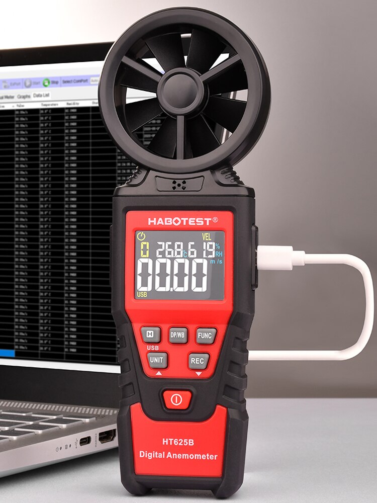 Digitale Anemometer Ветромер Wind Meter Wind Gauge 풍속계 탄속측정 Измеритель Скорости Ветра Windmeter Habotest HT625A