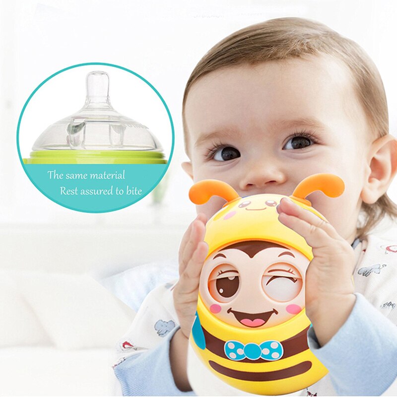 Sonajero móvil bebé timbre de muñecos ojos parpadeantes vaso roly-poly mordedores de silicona juguete divertido para recién nacidos bebé 0-12 meses Juguetes
