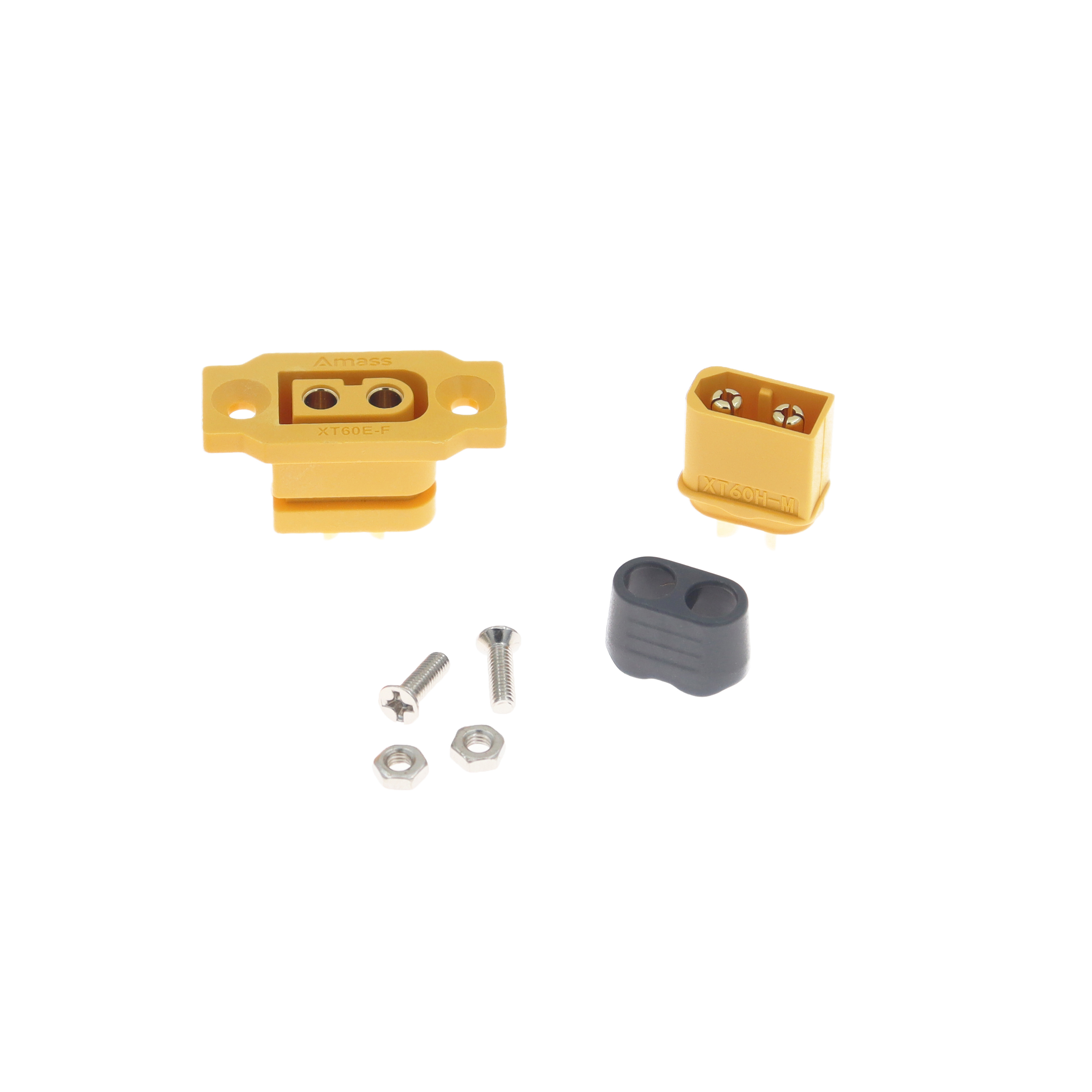 AMASS Quick Charge XT60E-F.B Model Airplane Battery Gold-plated 30A High Current Female Plug Mountable XT60 Connector Black: Orange