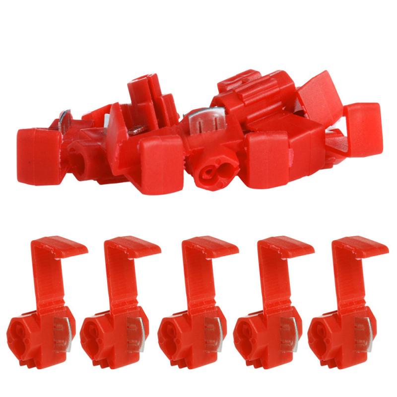 50pcs/Lot Red Scotch Lock Wire Connectors Quick Splice Terminals Crimp Electrical Cable Connectors With Insulating Safety Cover: Default Title