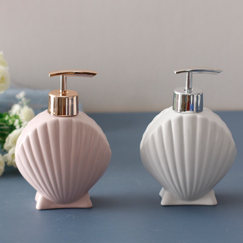 Flydende sæbe dispenser keramisk badeværelse shampoo shower gel flaske med 304 sus press type hoved shell bad hardware