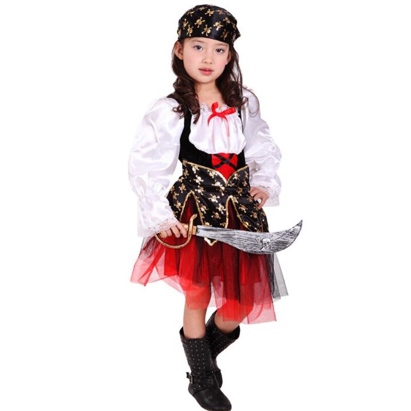 freundlicher Mädchen Pirat Cosplay Kostüm freundlicher Mädchen Halloween Fluch Der Karibik Cosutmes Kein messer