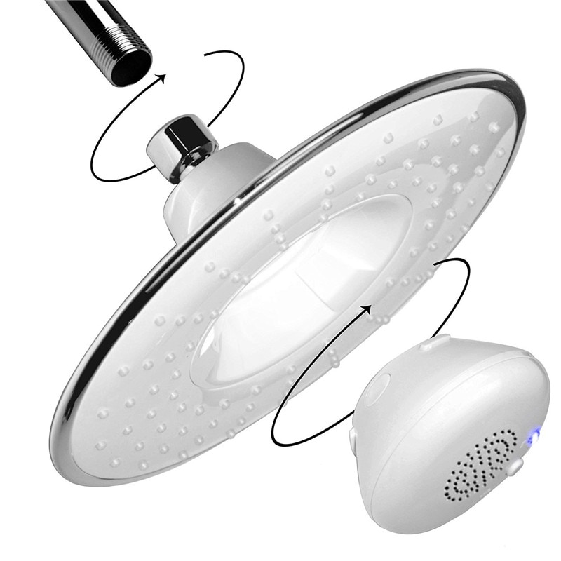2.5 gpm musik duschhuvud med trådlös bluetooth högtalare högtryck musik duschhuvud jet abs avtagbar dusch