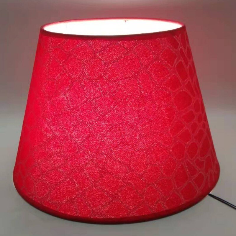 Rød blomst abstrakt mønster stof rund lampeskærm  e27 nordisk lampeskærm til bordlampe moderne gør-det-selv lampeskærm cover til lampe