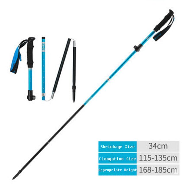 Naturehike 2 Stuks Aluminium Trekking Poles Ultralight Verstelbare Wandelstokken Nh 1 Paar Canes: Blue L  (1 pair)