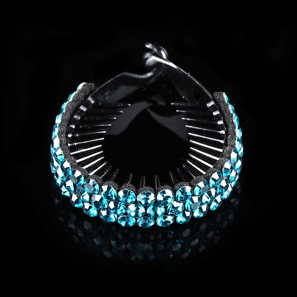 Horquilla para hacer moños para mujer y niña, Clip giratorio de Nido de Pájaro, horquillas de diamantes de imitación, pinzas para el cabello de flores, garra de cristal para el cabello: Caqui oscuro