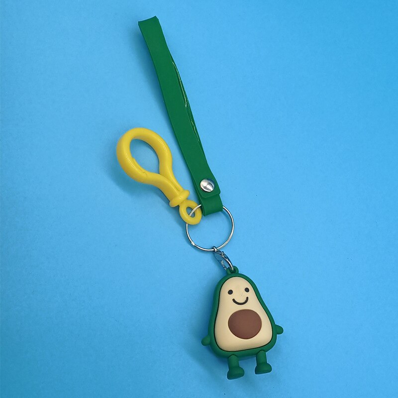 PVC souple Silcone Fruit avocat porte-clés cartable sac à main pendentif petits activité pratique: Smile