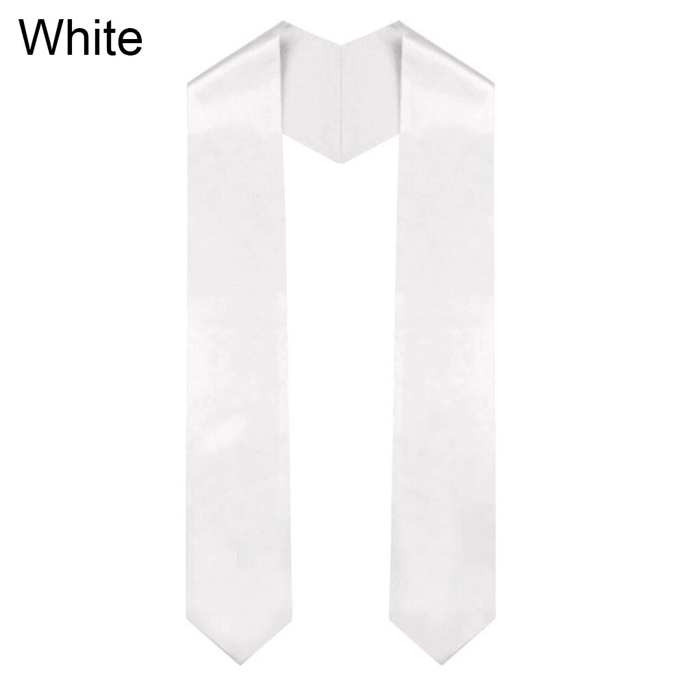 60'' Graduation Stole Sash Unisex Black Sashes Academic Dress Graduation Uniform Adult Celebration Photo Props Decoration Robes: White