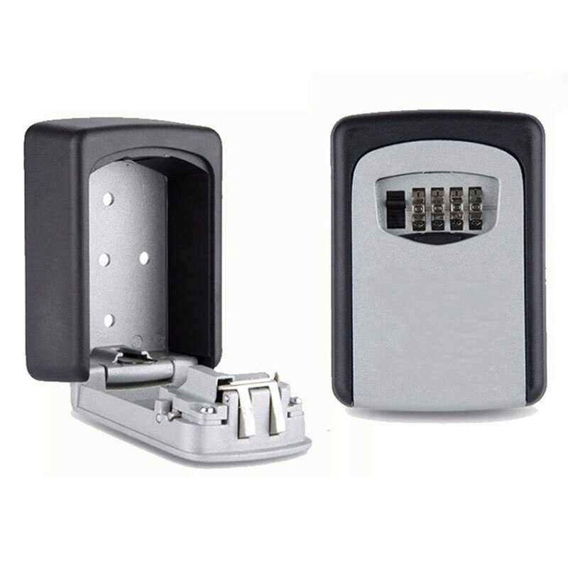 Key Storage Lock Box Wall Mount Holder 4 Digit Combination Safe Outdoor Security