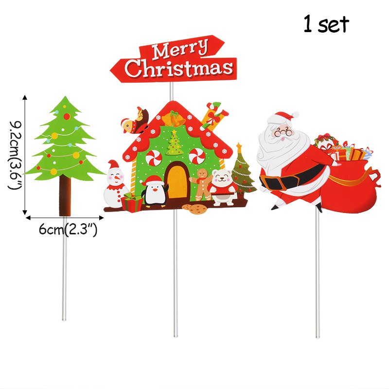 Glædelig jul brev kage topper julemand snemand tog kage topper dekoration julepynt til hjemmebord: Kage toppers b