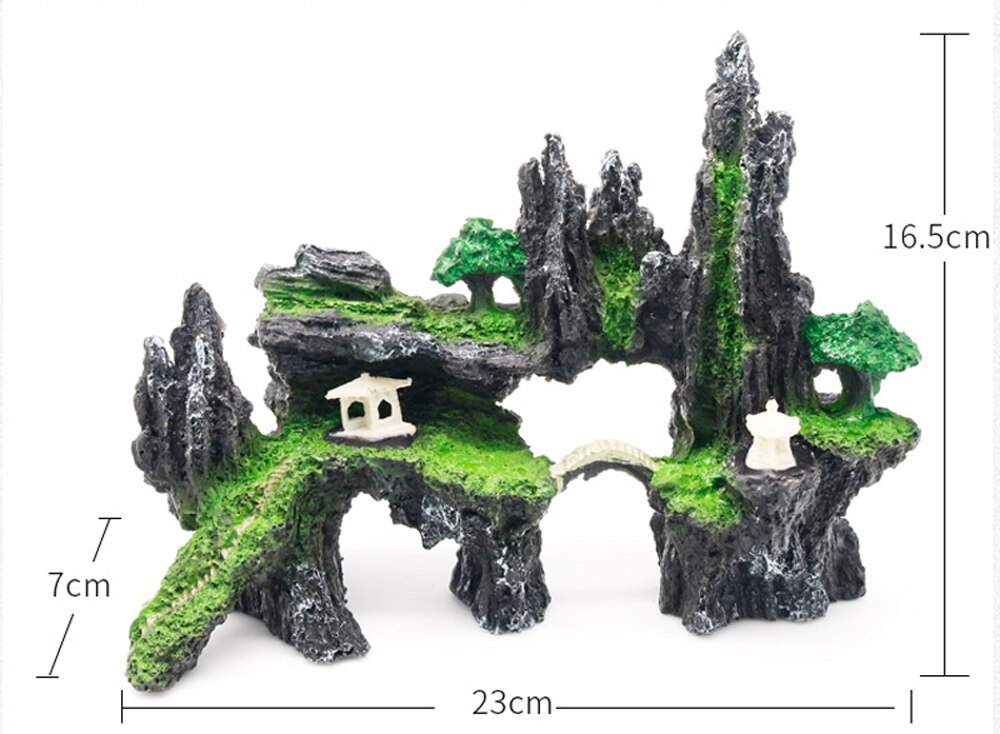 Große Größe Harz Steingarten Stein Aquarium Landschafts Aquarium Ornament Dekoration Steingarten Berg versteckt Höhle Haustier Liefert