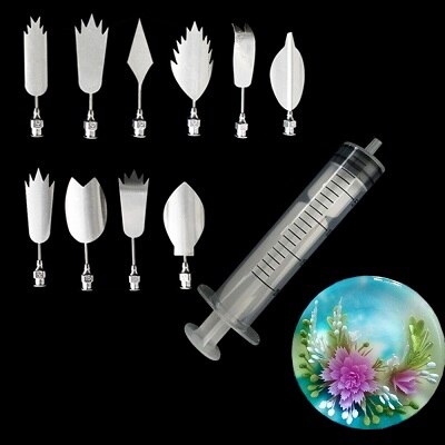 3D Gelatine Jelly Art Tools, Starall 11 Stks/set 3D Jelly Pudding Bloemen Art Gereedschap Rvs Gebak Nozzles Spuit Taarten Gelatine Decorating Tool