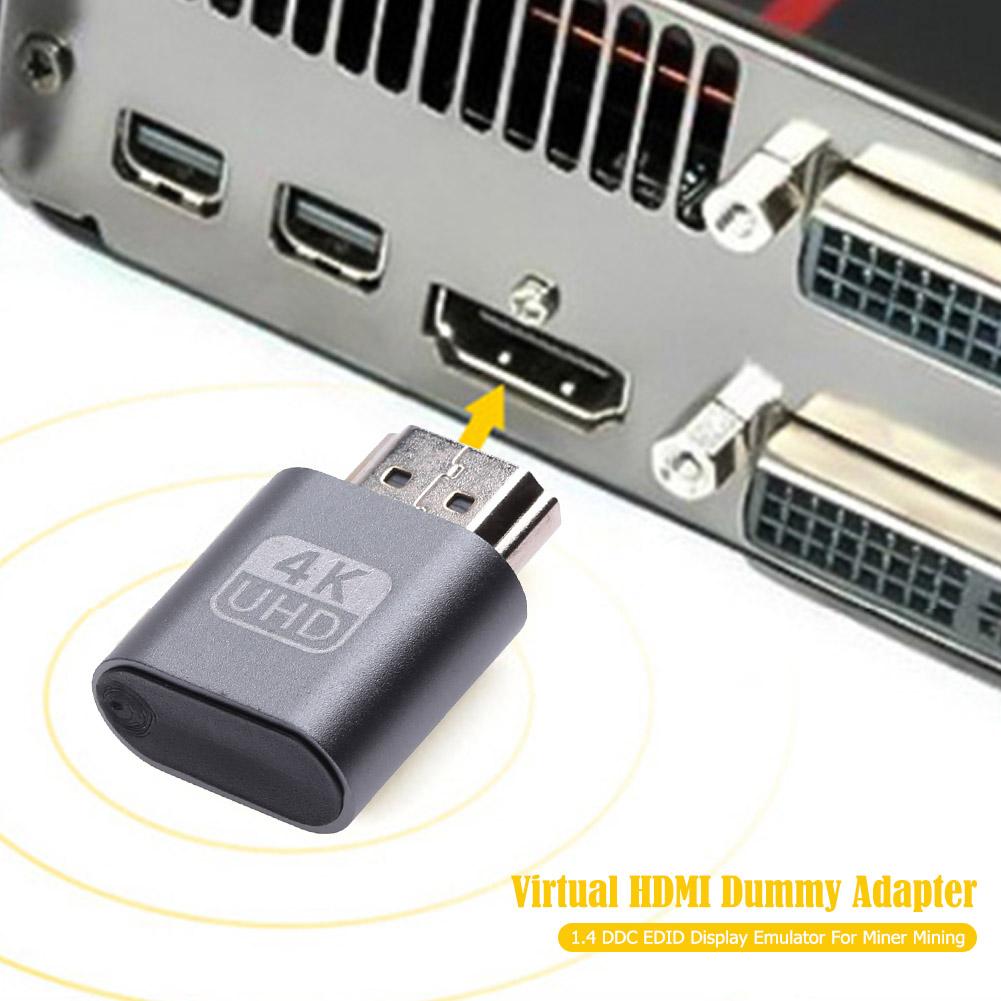 Virtual HDMI-compatible Dummy Adapter 1.4 DDC EDID Display Emulator for Min HDMI Lock Screen for Mining Dummy Plug VR Display