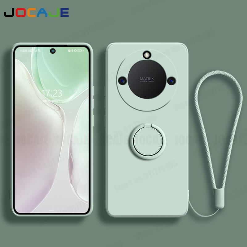 Coque en Silicone liquide pour Huawei Honor X7B X8B X9B, support d'anneau, étuis de téléphone pour Honor X9B X8B X7B, housse souple avec lanière: ABS / MULTI