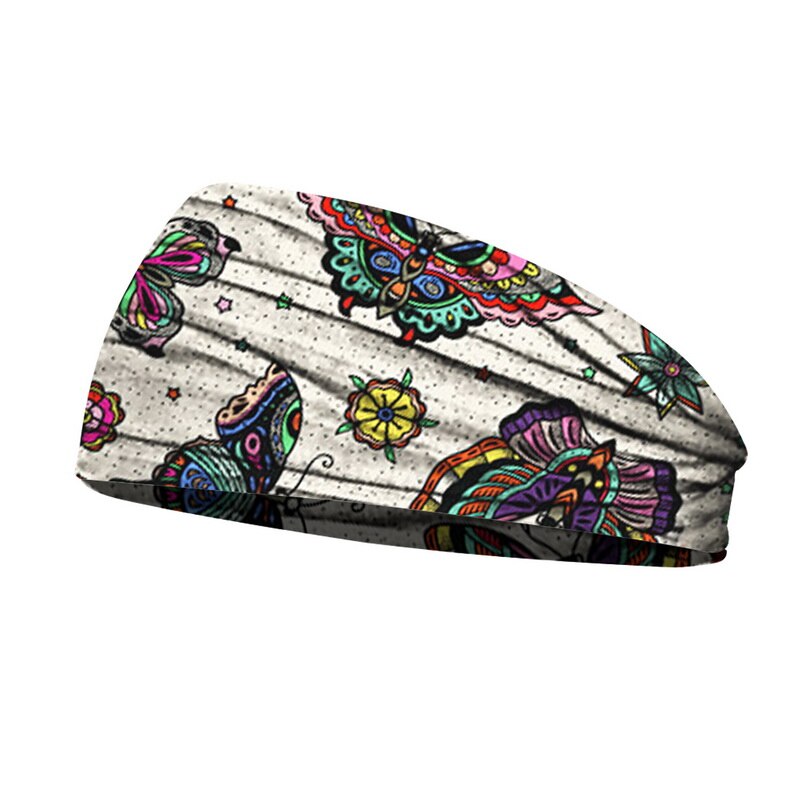 Butterfly Wide Sport Yoga Headbands for Women Cotton Solid Leopard Knot Boho Turban Headwrap Bandana Girls Hair Accessories: 1PCS-color 5