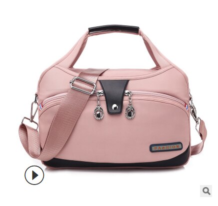 casual large capacity Oxford cloth portable single shoulder women's messenger bag female bag waterproof handbag: Pink