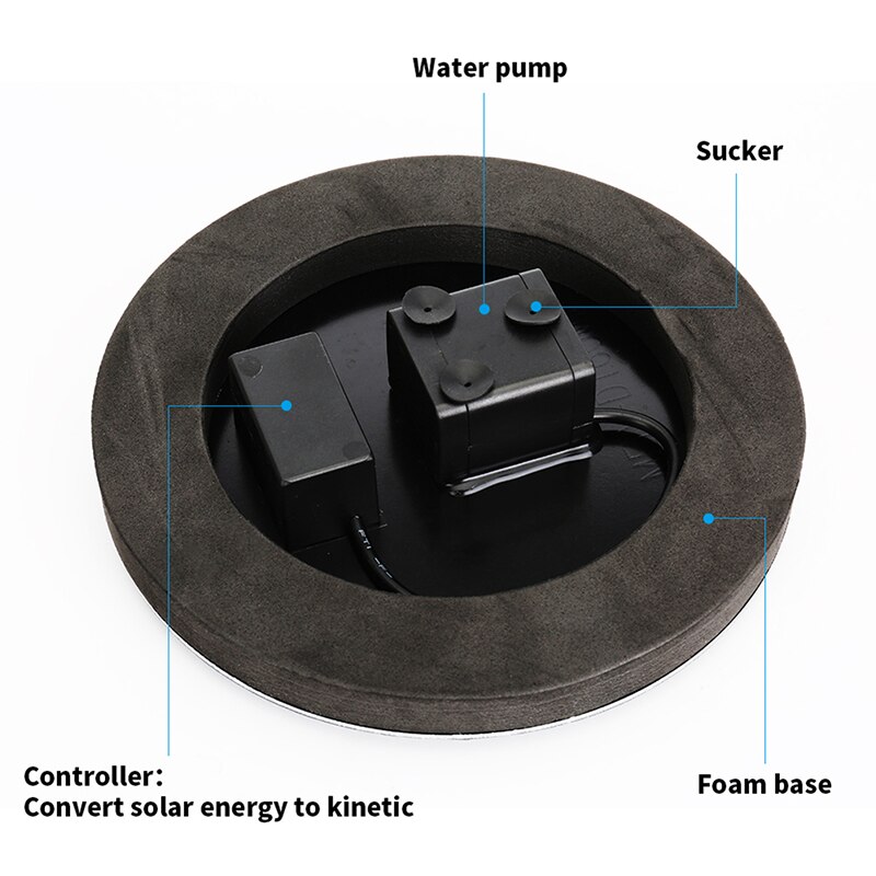 1.5W Zonne-energie Fontein Outdoor Pomp Tuin Decoratie Zwembad Fontein Drijvende Solar Fontein