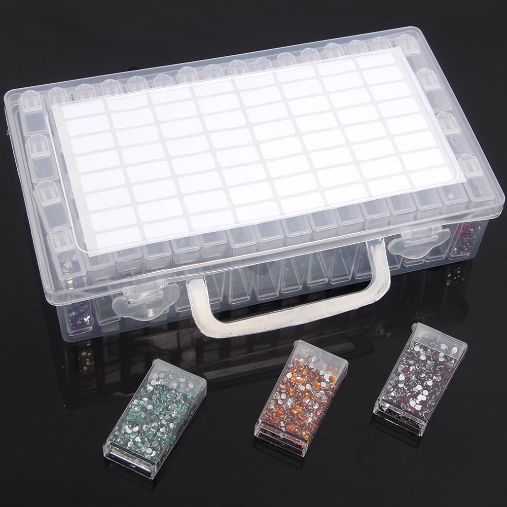 Boîte de rangement de perles de mosaïque de diamant, 56/64 grilles, conteneur de perles, pot, accessoires, outil, broderie de diamant, étui de rangement de pierre de Nail Art