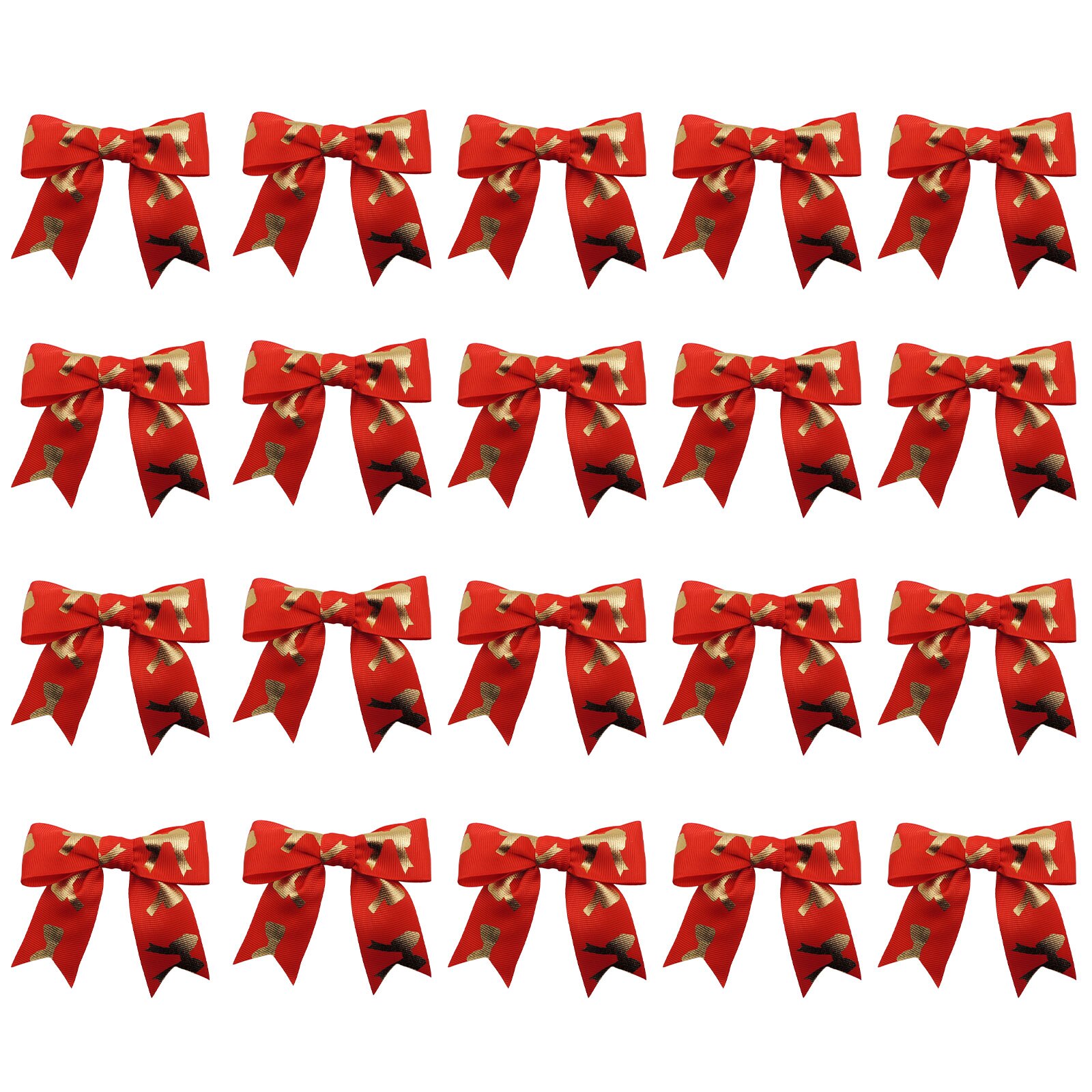 Strikken bedrukte letter strik strik witte stropdas bakverpakking strik 20 stuks schattige kerstdecoratie letterbedrukking decoratie: Rood