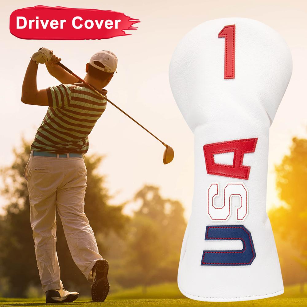 Golf Club Driver Headcover USA Amarica Golf Driver Wood Cover Leather Headcovers