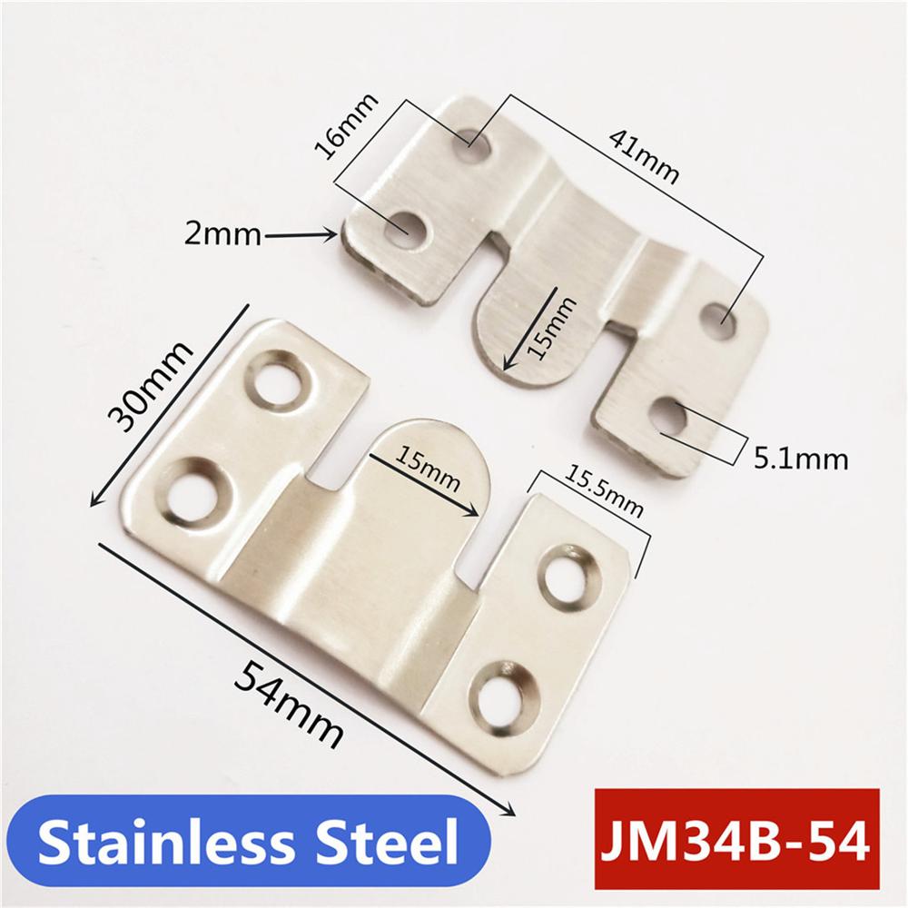 2pcs/lot furniture connecting piece hanging buckle hanging hook stainless steel/Iron brackets mirror frame insert fittings: SS 54mm No screw