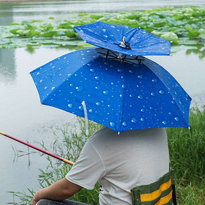 Chapeau Parapluie Xijobido - Diamètre 52cm, Pliable, Bande Élastique, Protection UV Pour Golf, Randonnée, Plage